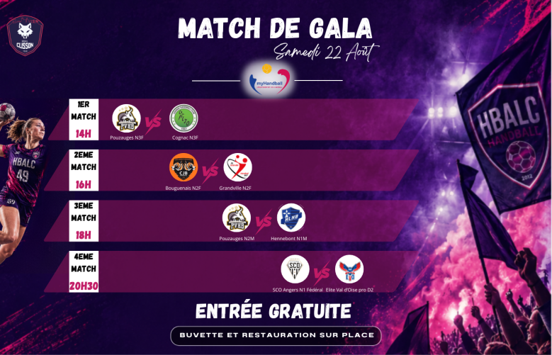 🔥 MATCH DE GALA – Samedi 22 août 🔥💜